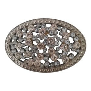 Oval Sparkling Embelished Belt Buckle